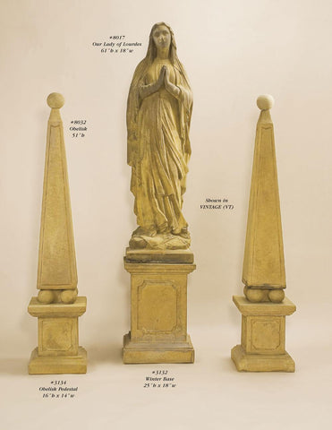 #8017 Our Lady of Lourdes, Pedestals, & Obelsik Statue