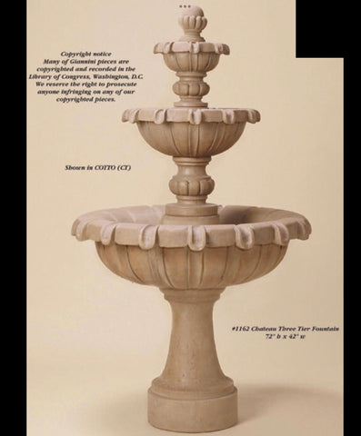 #1162 Chateau Three Tier Fountain or with pond