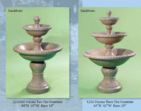 Verona two also available with pond and  three tier fountain , option pond