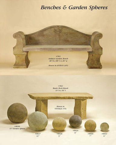 Garden Benches: Anduze Garden Benches, Rustic Rock