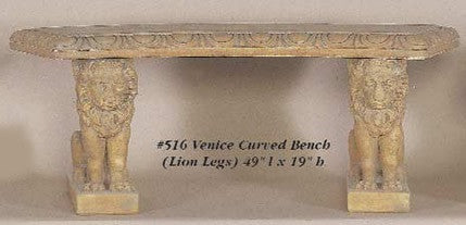 #516 Venice Curved Bench( lion legs)