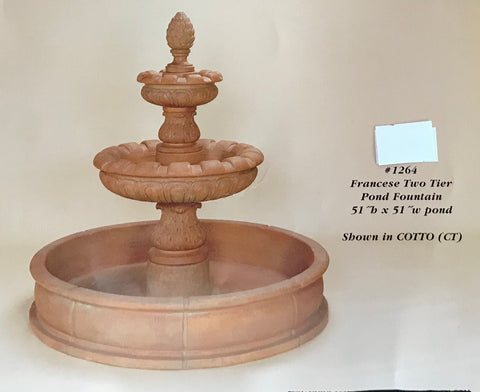 #1264 Francese two tier pond fountain