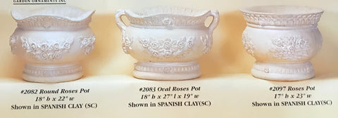 #2083 Oval Roses Pot