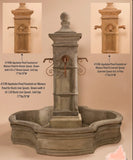 #1598b Aquitaine Pond Fountain w/ Rustic iron spouts