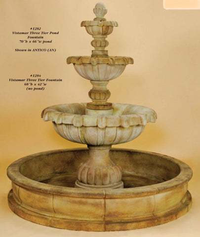 #1282 Vistamar Three Tier Pond Fountain