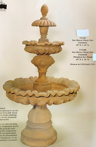 #1240 San Marco three tier fountain
