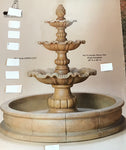 #1174 Garda three tier pond fountain