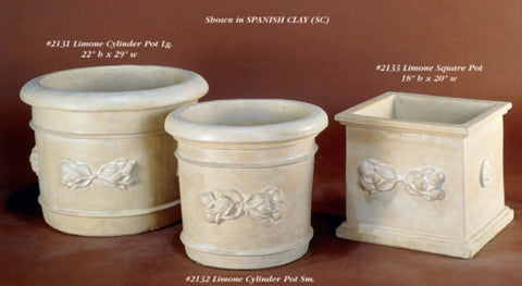 Limone Cylinder Pots Sm. Med. & Large