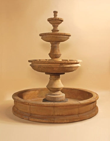 #1603 Montefalco Three Tier with Bottom 66” Pond Fountain and without pond