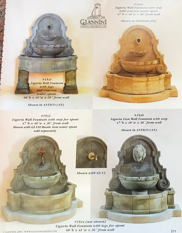 #1543 Liguria Wall Fountain W/Step for Spout