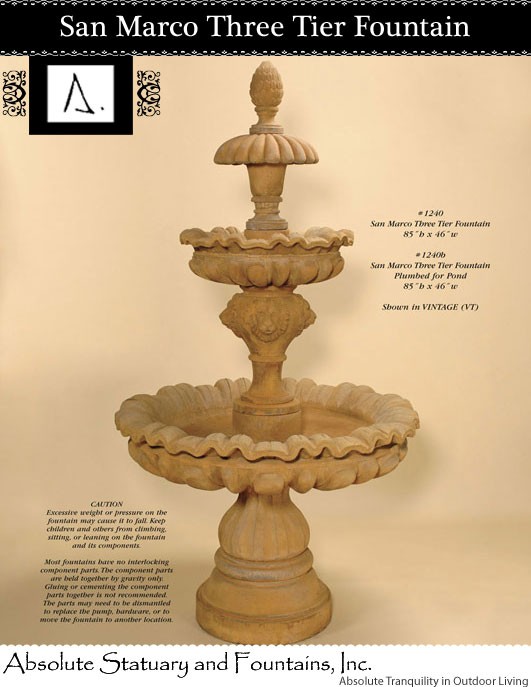 San Marco Three Tier Fountain - Detailed Image