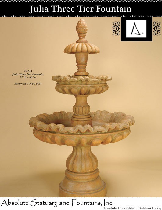 Julia Three Tier Fountain - Detailed Image