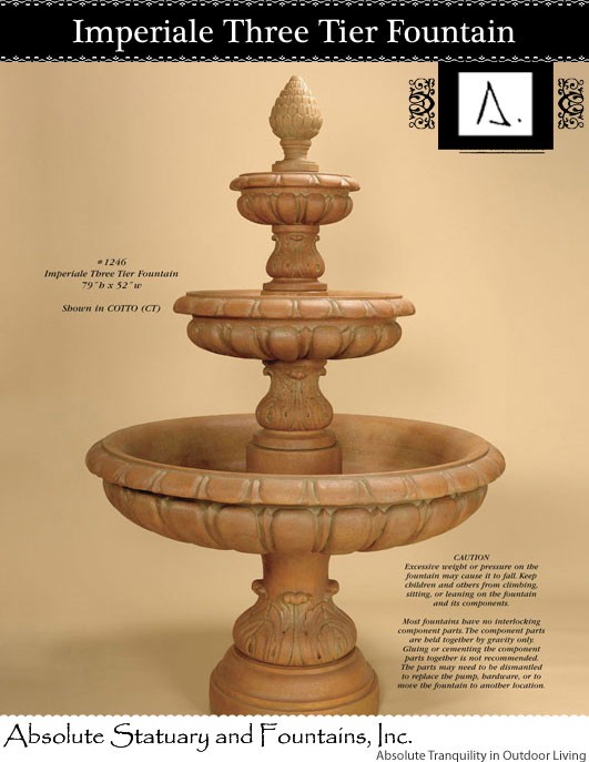 Imperiale Three Tier Fountain - Detailed Image