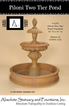 Piloni Two Tier Pond Fountain