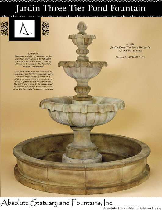 Jardin Three Tier Pond Fountain