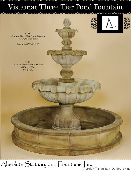 Vistamar Three Tier Pond Fountain