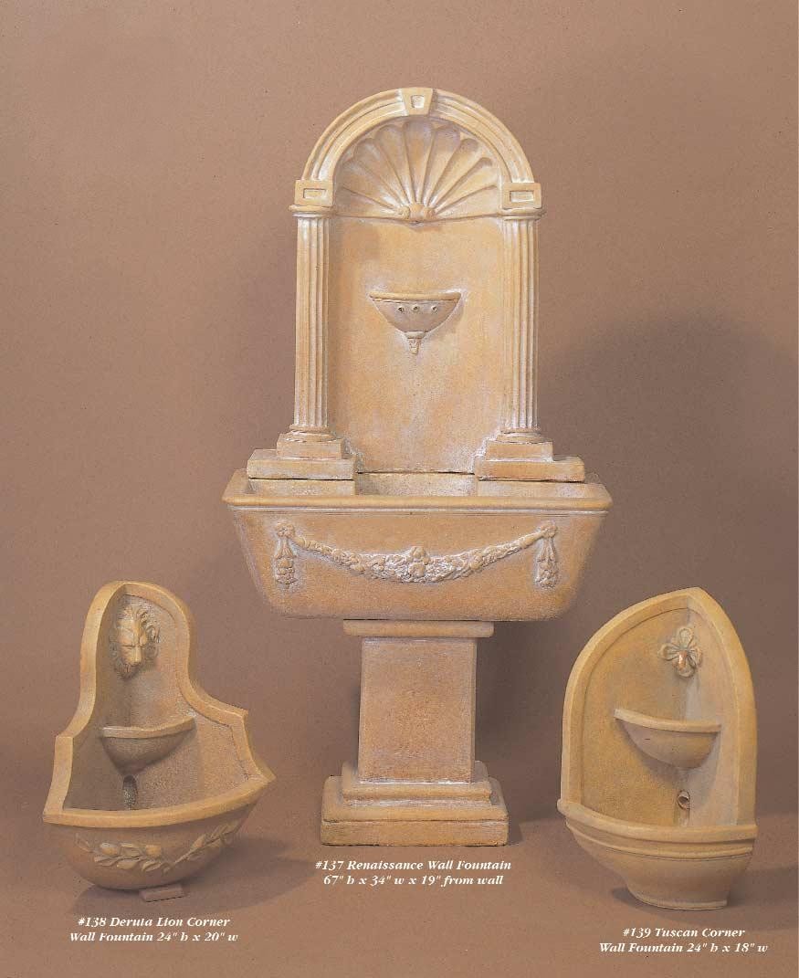 Derula Lion Corner wall fountain