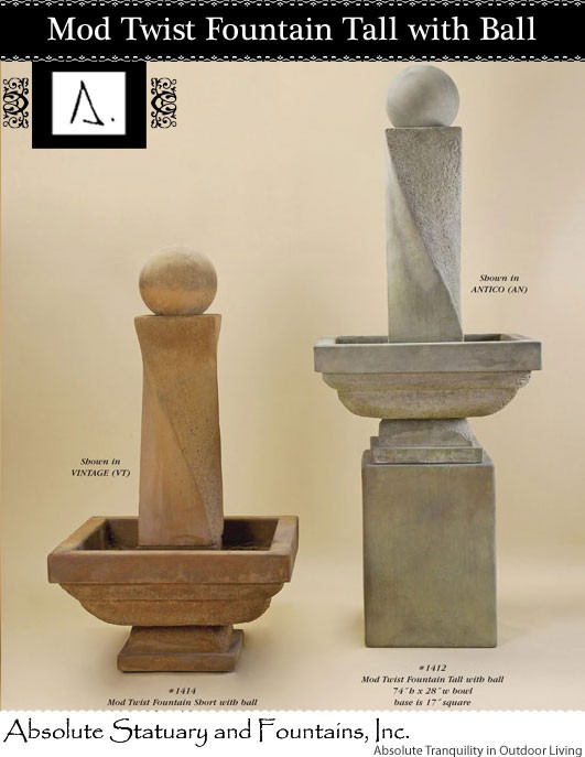 Mod Twist Fountain Tall with Ball
