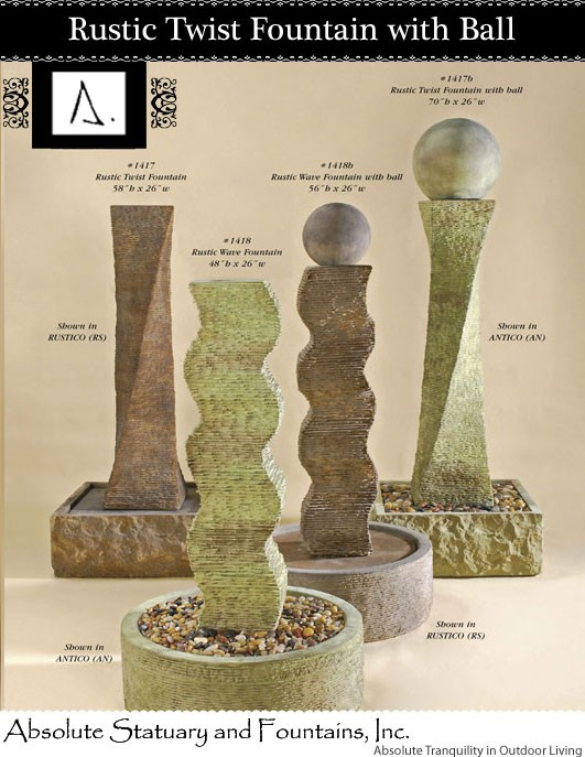 Rustic Twist Fountain with Ball