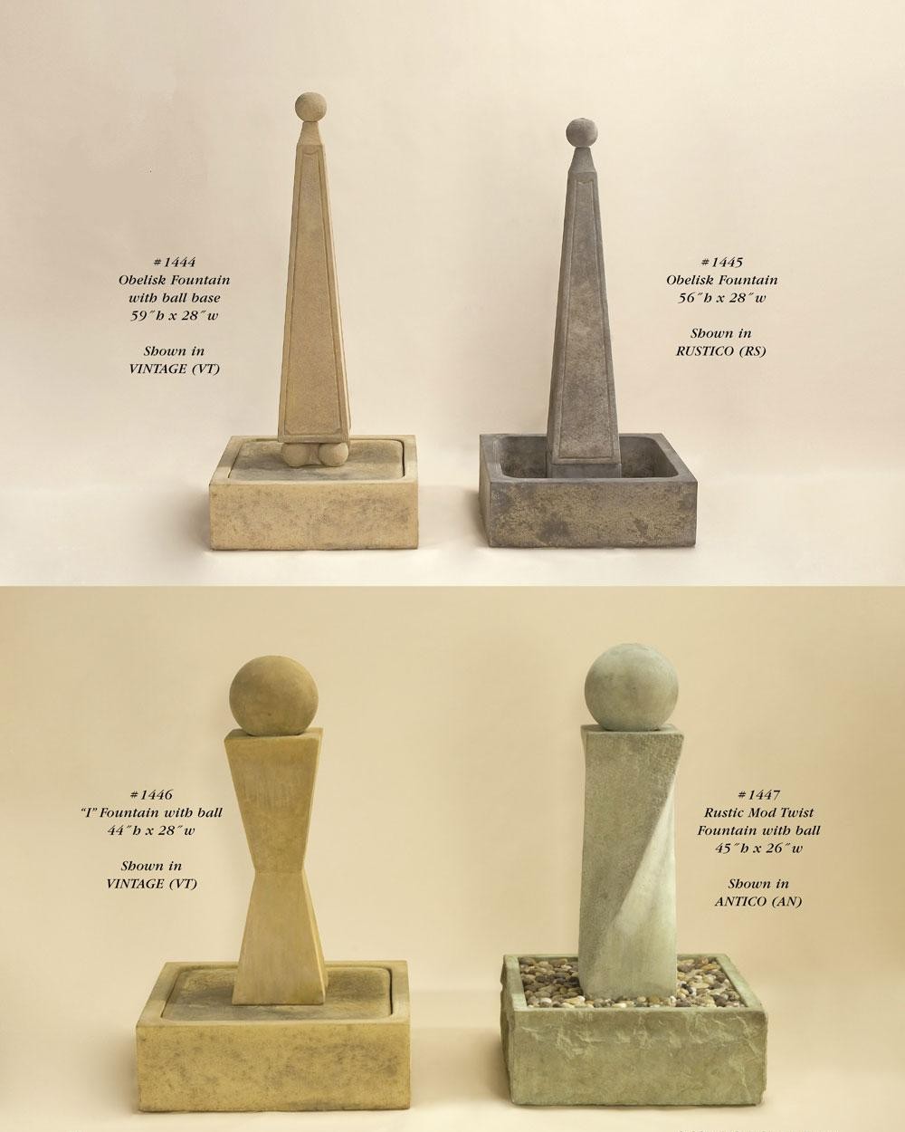 Obelisk Fountain with ball base