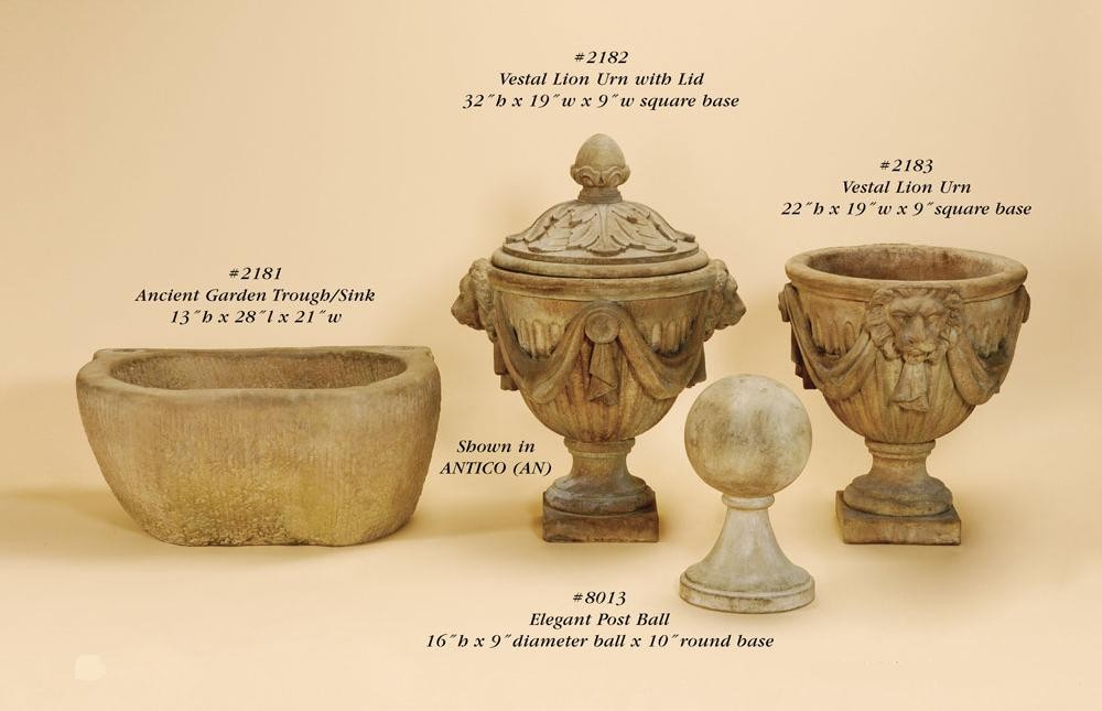 Vestal Lion Urn with Lid