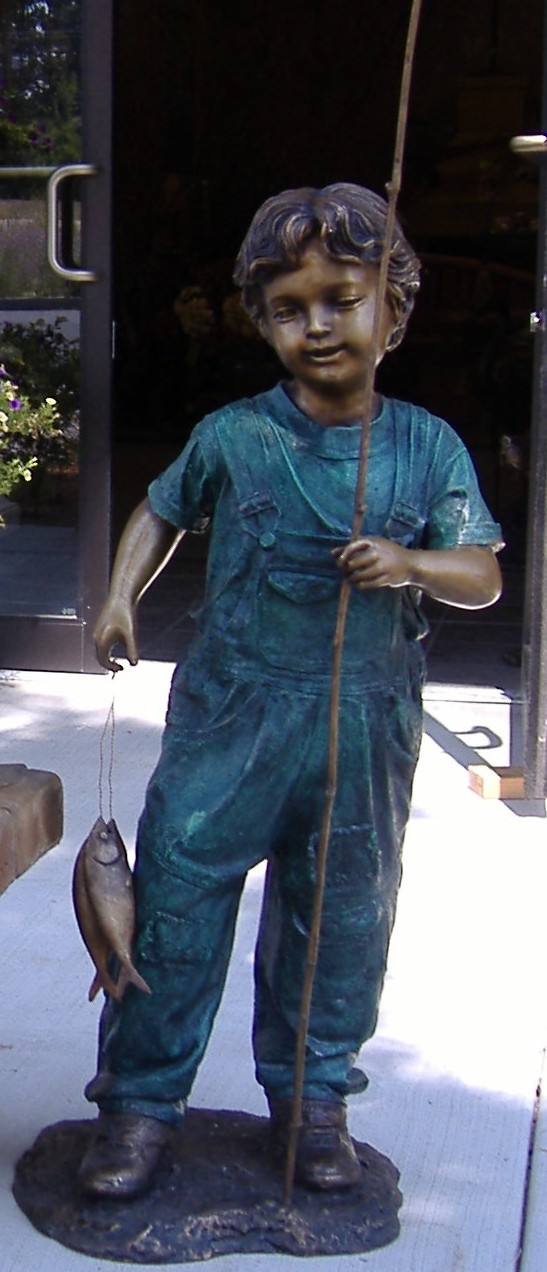 "Catch of the day" boy with pole & fish