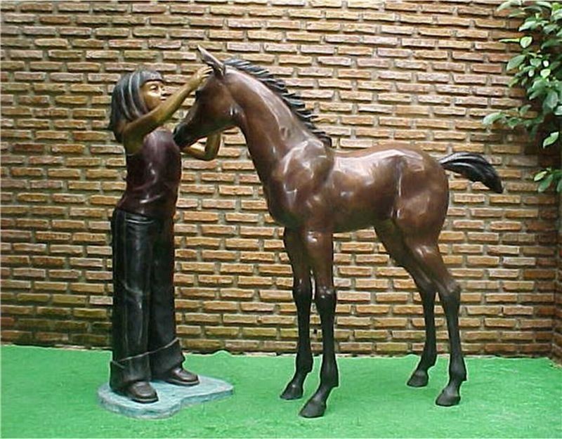 Girl with foal