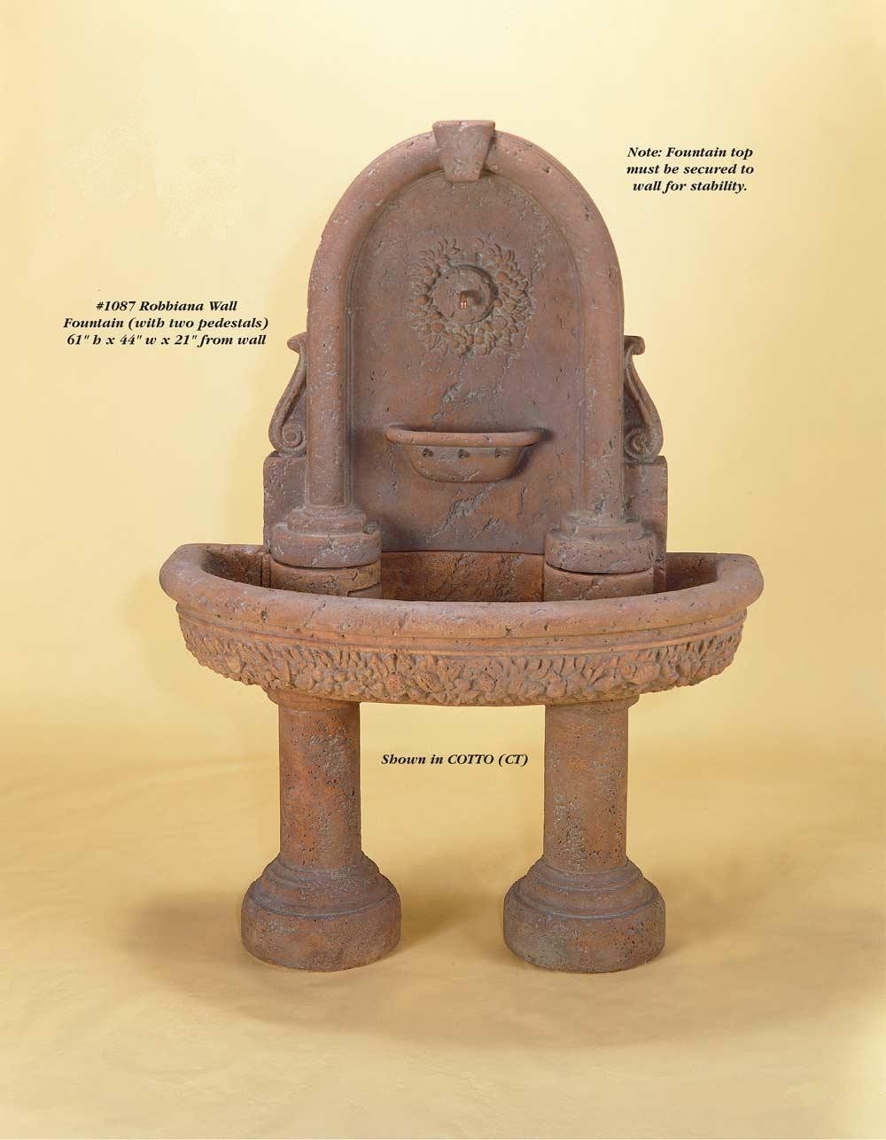 Robbiana Wall Fountain( with two pedestals)