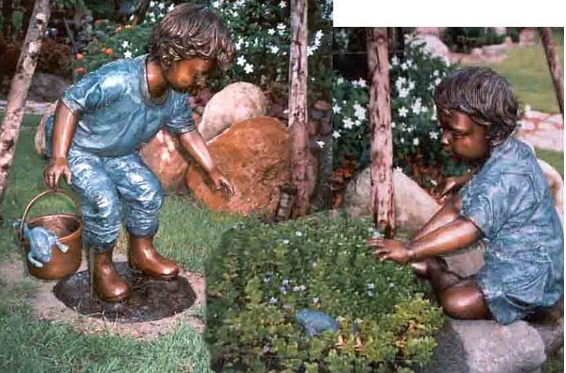 "Frog hunters"-2 boys & 2 frogs