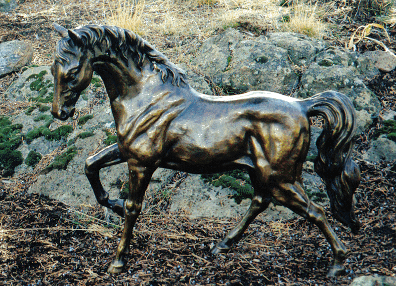 Medium prancing horse