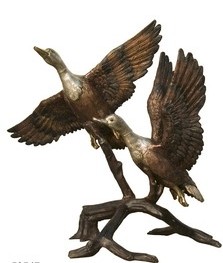 Two flying ducks