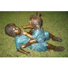 Boy with little sister playing