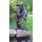 "Fishing buddies"- boy& dog fishing