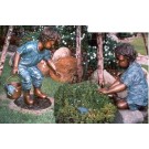 "Frog hunters"-2 boys & 2 frogs