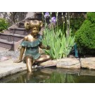 Girl sitting with bird
