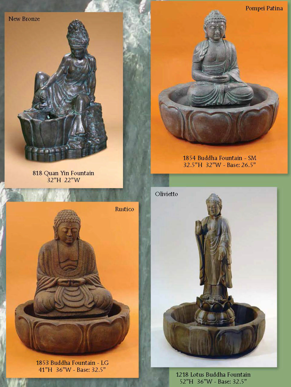 Sm/Lg Buddha Fountain & Lotus Buddha fountain